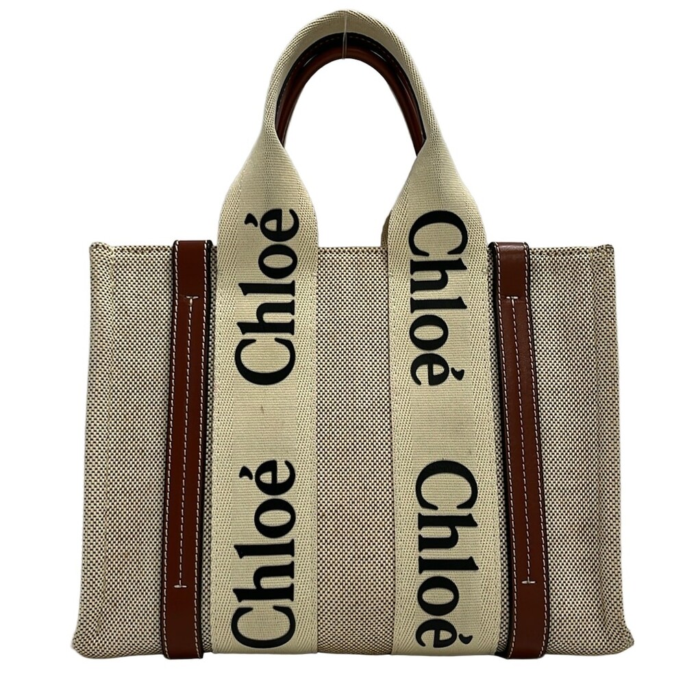 Chloe Woody Small Tote Bag Cream Brown #335267C60B